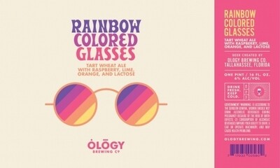 Ology Brewing Co Rainbow Colored Glasses (1/2 KEG)