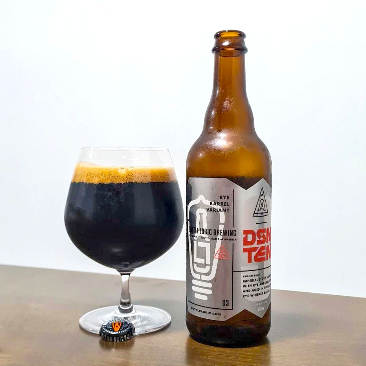 Bottle Logic DSN TEN Barrel Aged Imperial Stout Rye Cask #3 500mL Bottle