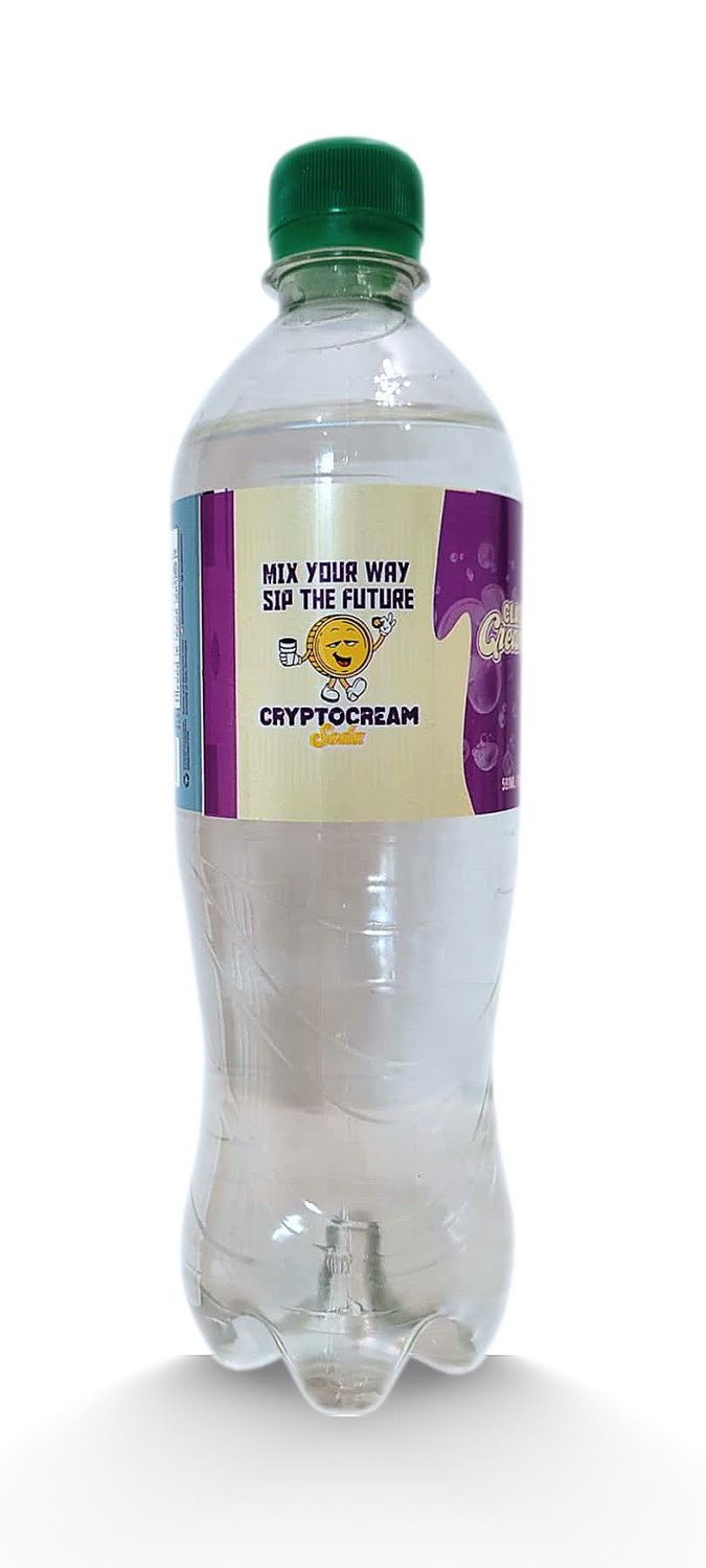 CryptoCream – Premium Clear Vanilla Cream Soda (20oz Bottle)