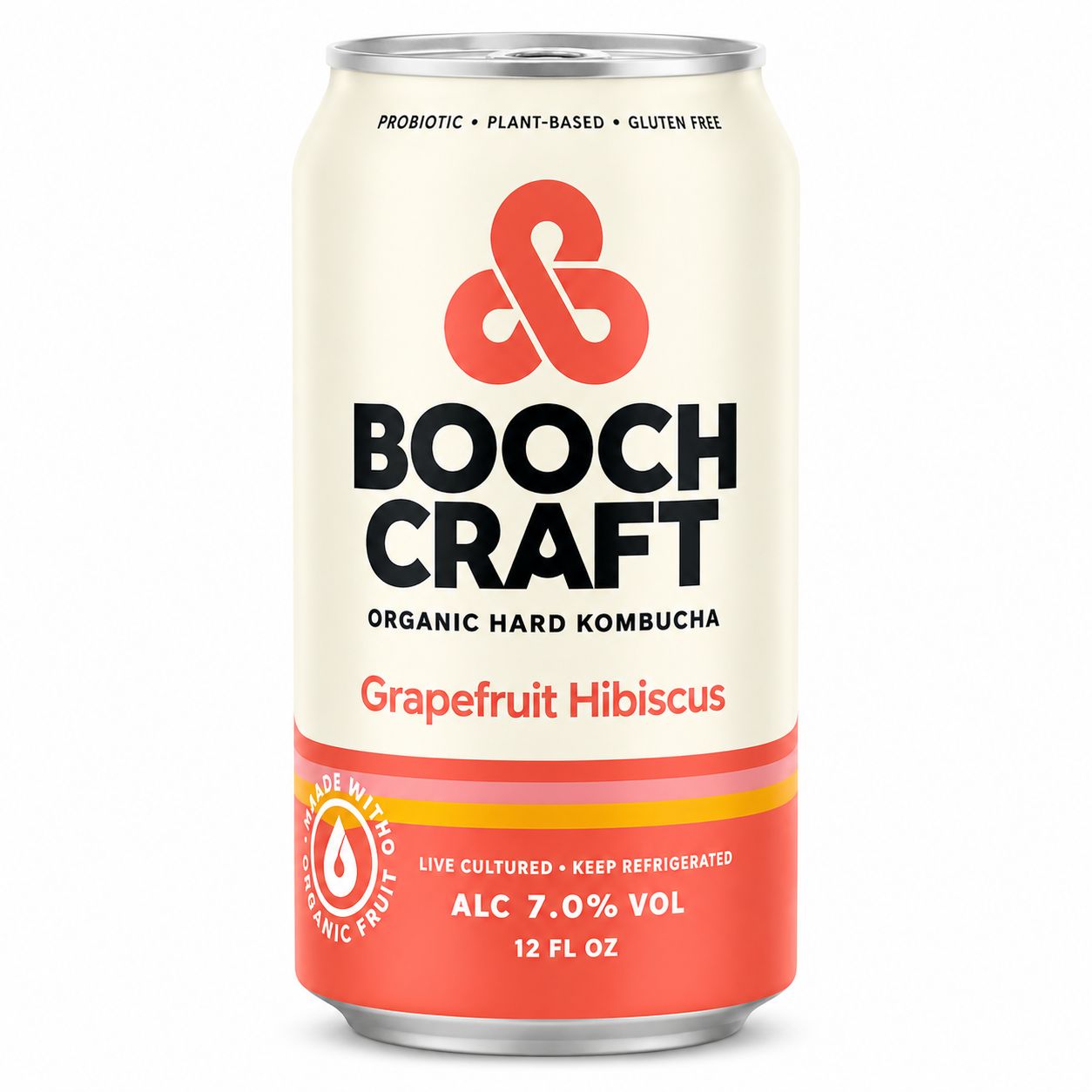 Boochcraft Grapefruit Hibiscus Organic Hard Kombucha