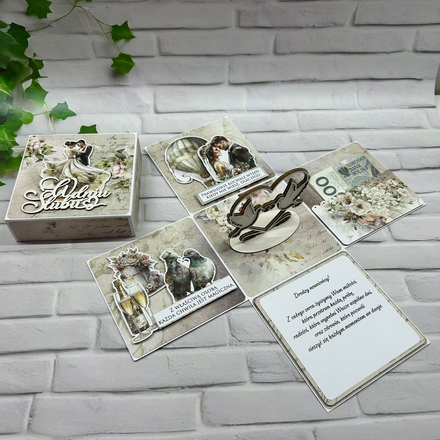 Exploding box ślubny – elegancka pamiątka romantyczna