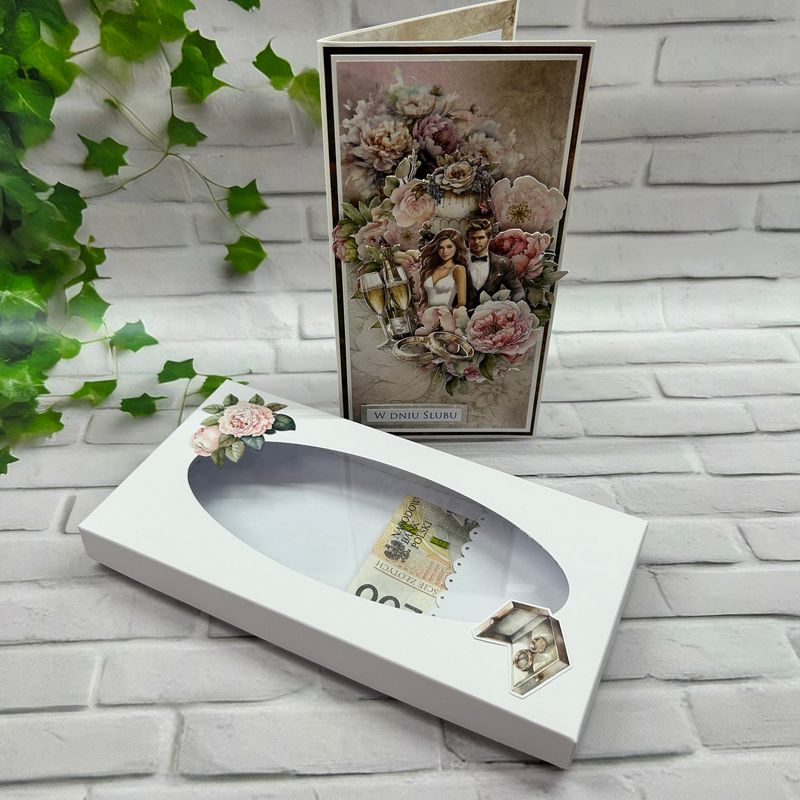 Kartka Ślubna DL w Eleganckim Pudełku – Wyjątkowa Pamiątka dla Pary Młodej