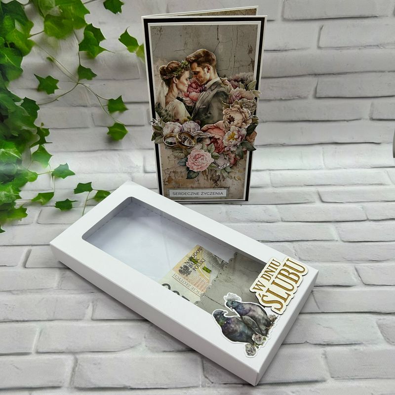 Kartka Ślubna DL w Eleganckim Pudełku – Wyjątkowa Pamiątka dla Pary Młodej