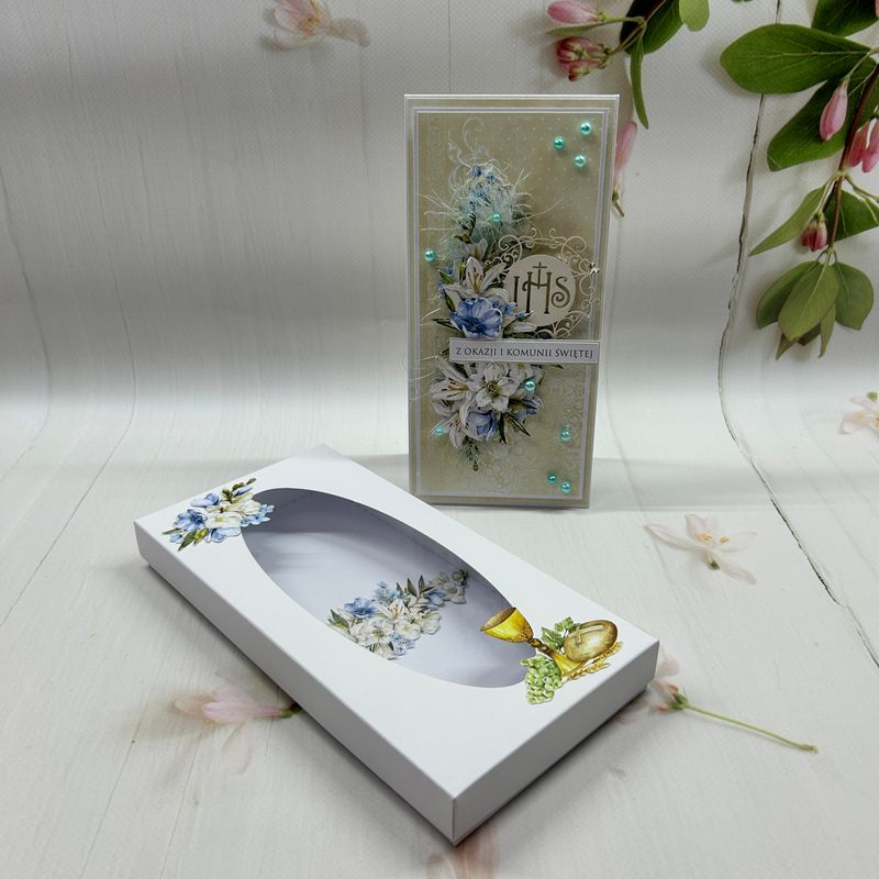 Kartka komunijna DL w pudełku - oryginalna pamiątka