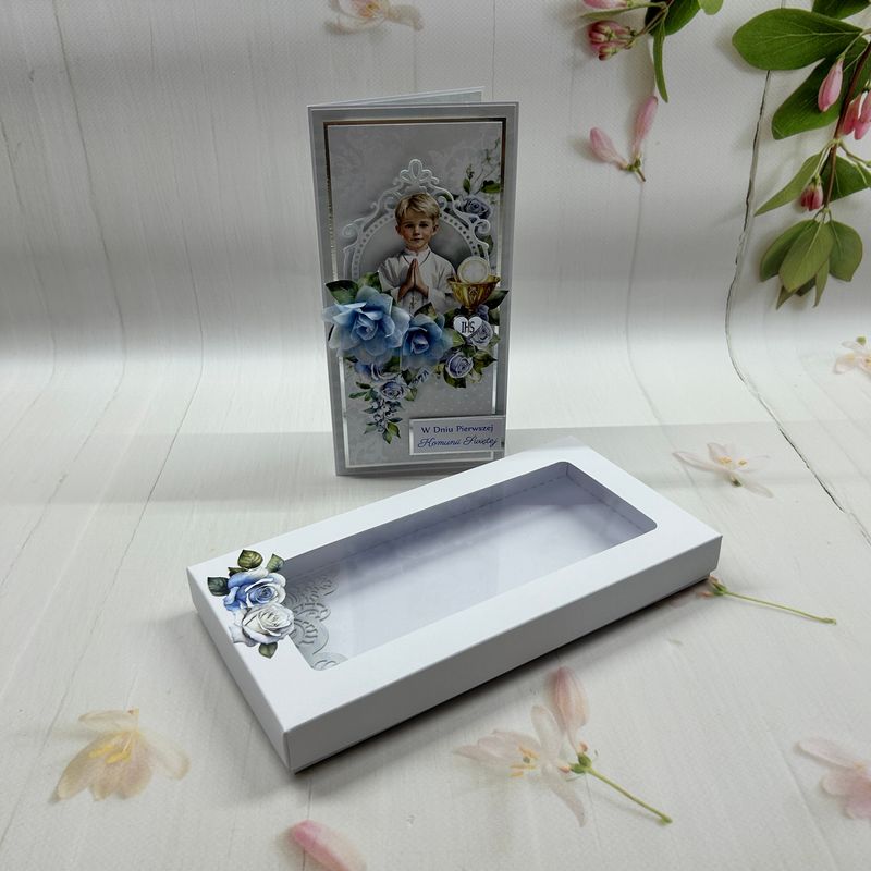 Kartka komunijna DL w pudełku - efektowny prezent