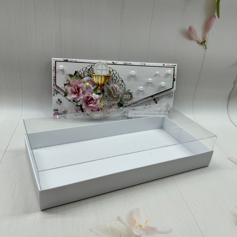 Kartka komunijna DL w pudełku - luksusowa kopertówka