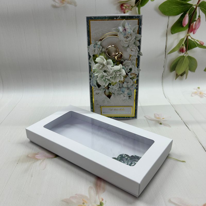 Luksusowa kartka na ślub 💛 rękodzieło w eleganckim pudełku