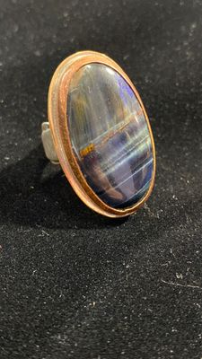 Black Tiger’s Eye Brass &amp; Copper Ring
