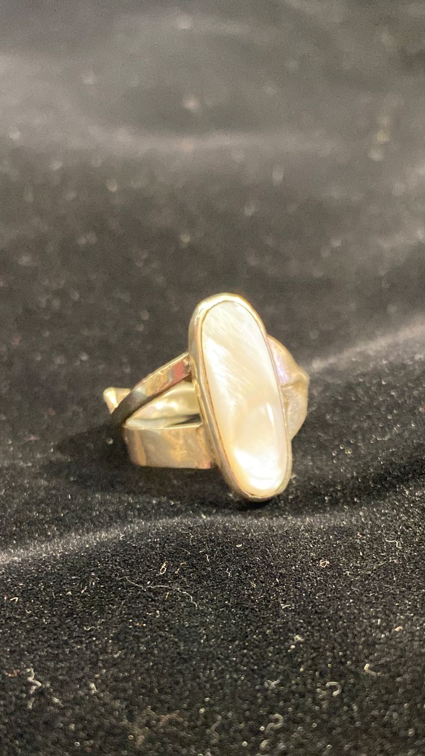 Mother of pearl with silver bezel