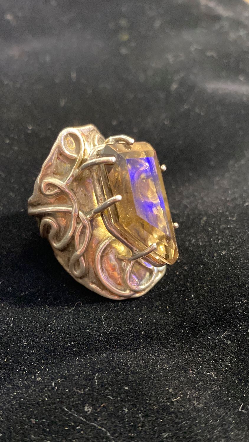 Smoky Quartz Gemstone With Filigree Silver Bezel