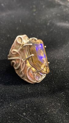 Smoky Quartz Gemstone With Filigree Silver Bezel