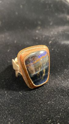 Black Tiger’s Eye Mixed-Metal Ring