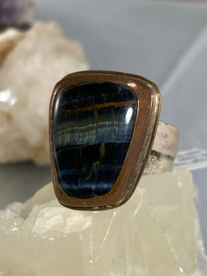Black Tiger’s Eye Mixed-Metal Ring