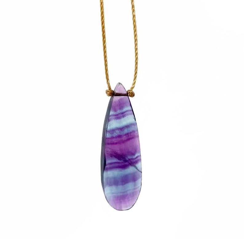 Fluorite Teardrop Necklace, Size: 18"