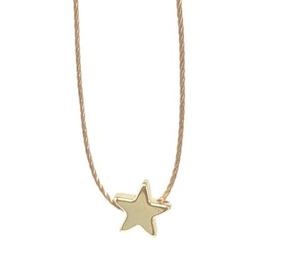 Hematite Small Gold Star Necklace