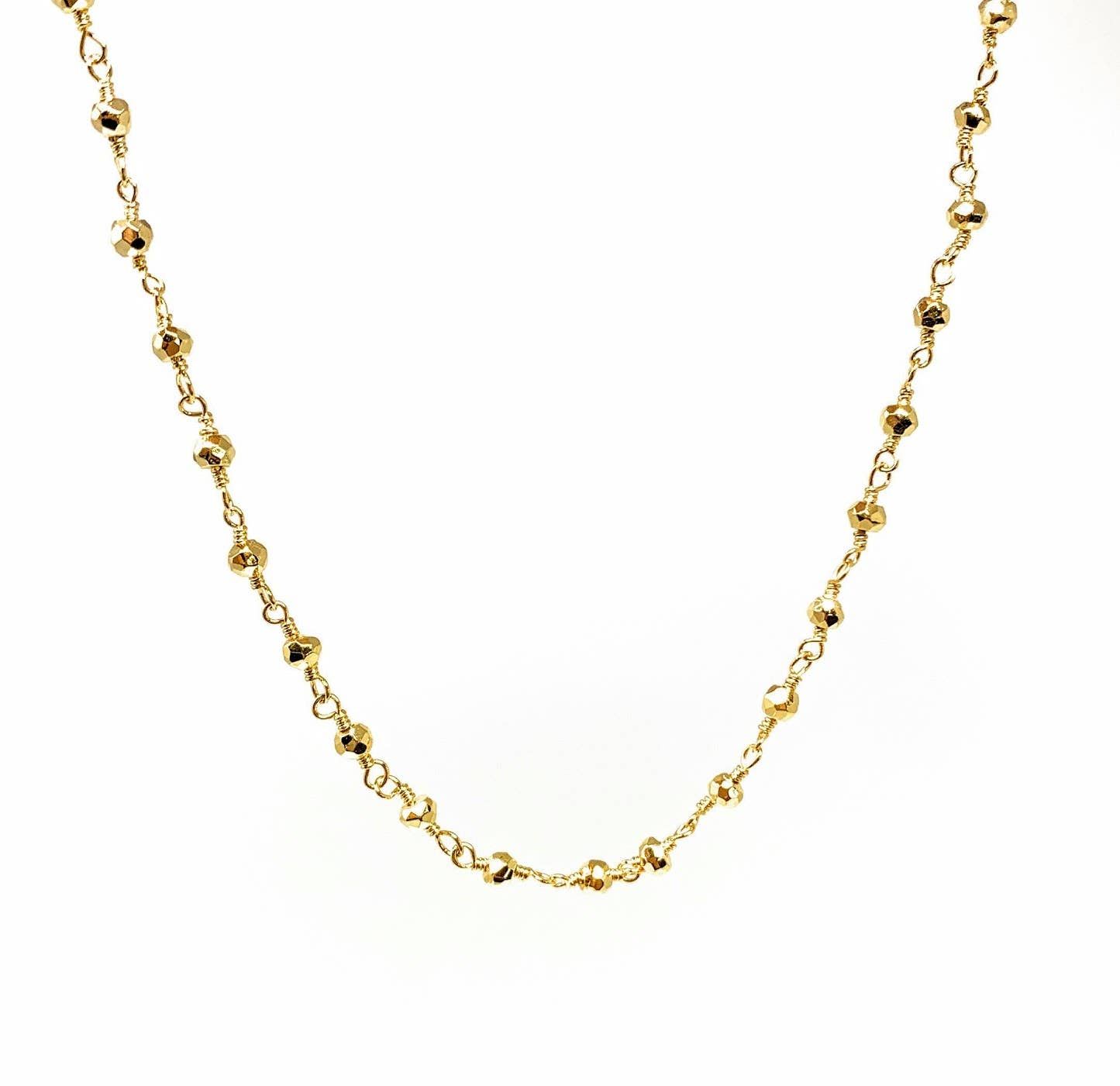 Pyrite Gold Beaded Necklace