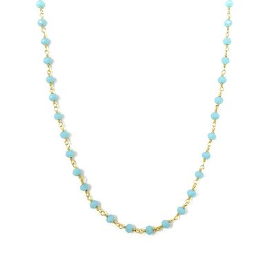 Aqua Chalcedony Beaded Necklace