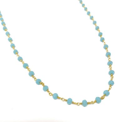 Aqua Chalcedony Beaded Necklace
