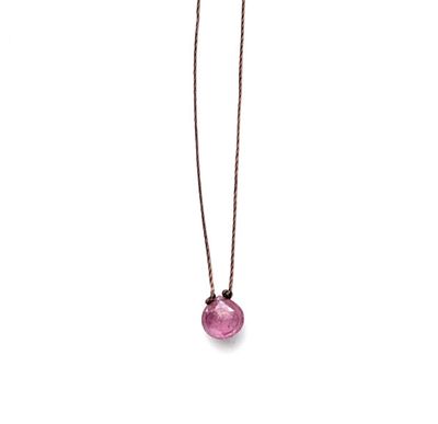 Pink Sapphire Small Faceted Teardrop Necklace