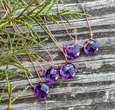 Amethyst Coin Cord Necklace