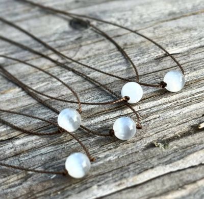Selenite Round Gemstone Necklace
