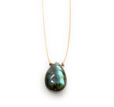 Labradorite Smooth Teardrop Necklace