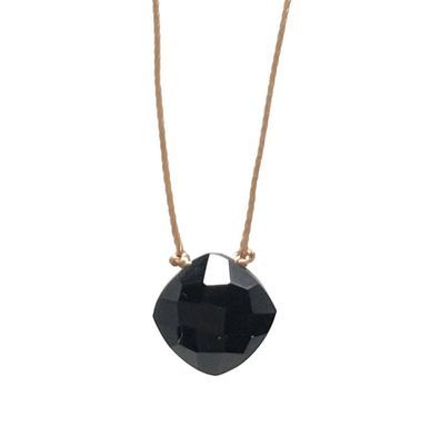 Black Onyx Cushion Cut Necklace