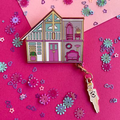 Yarnie Dream House Enamel Pin and Charm Set