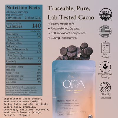 Mystical Mushroom Cacao |  Organic Ceremonial Chocolate