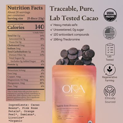 Tantric Rose Blossom Cacao |  Organic Ceremonial Chocolate