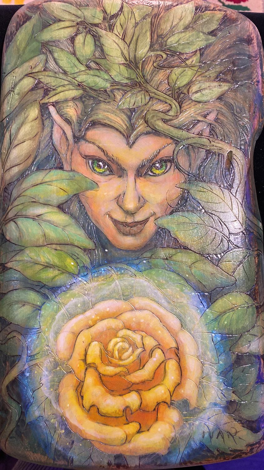 Forest Nymph Carved Painting