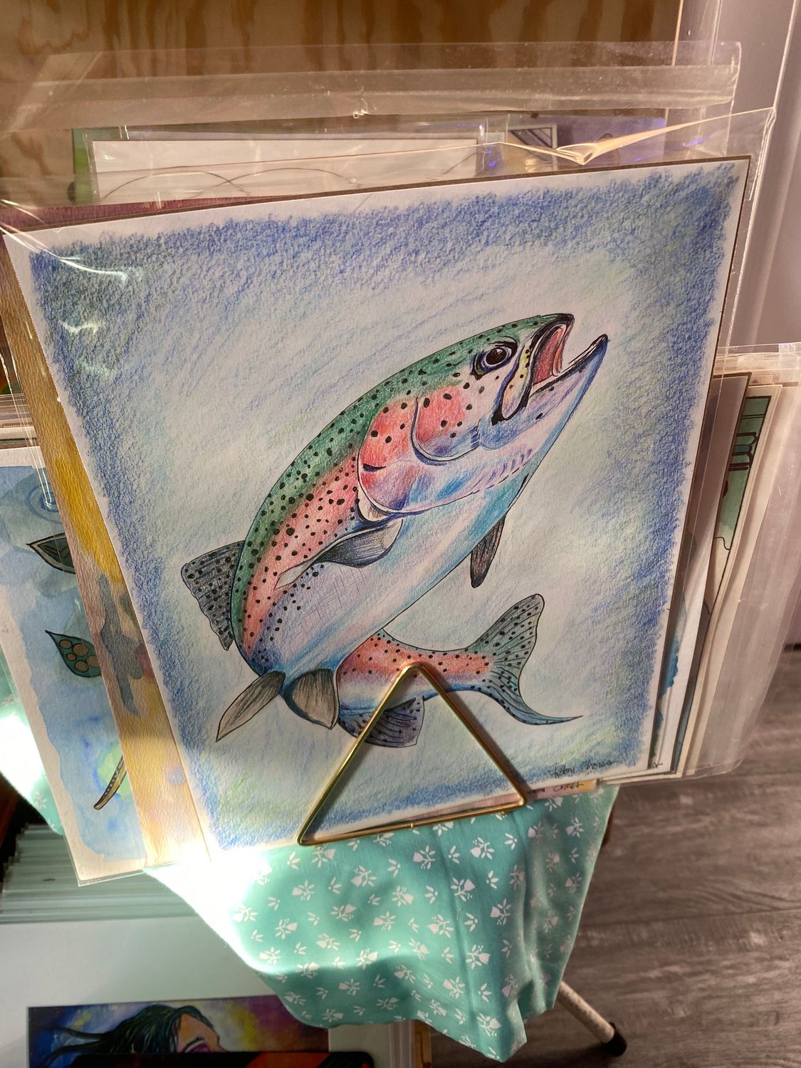 Colored Pencil Rainbow Trout