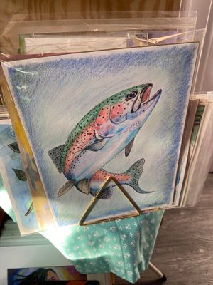 Colored Pencil Rainbow Trout
