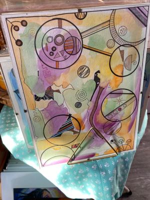 Watercolor in Glass Abstract Rose
