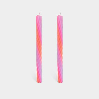 Rope Candles - Orange (2 Pack) - 11" Vibrant Taper Candles