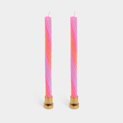 Rope Candles - Orange (2 Pack) - 11" Vibrant Taper Candles