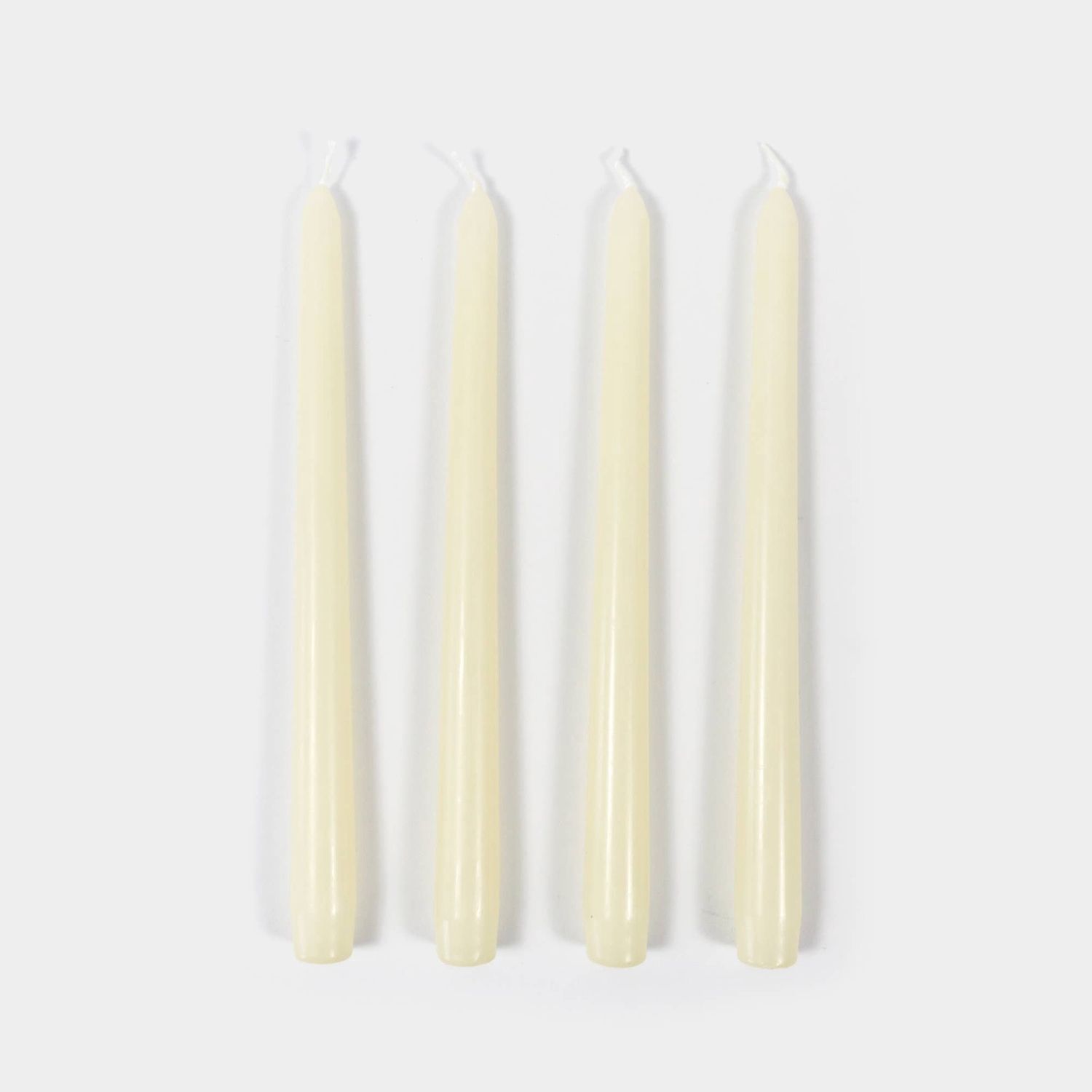 Taper Candles (4 Pack) - 10" Tall, 8 Hr Burn, Cream(1)