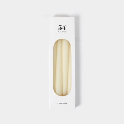Taper Candles (4 Pack) - 10" Tall, 8 Hr Burn, Cream(1)