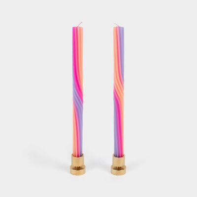 Pivot Candles - Orange &amp; Pink (2 Pack) - 11" Vibrant Tapers