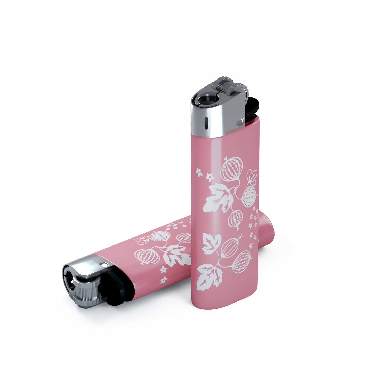 Vintage Pyrex Design Lighters, Design: Gooseberry Pink, Packaging: Lighter Only