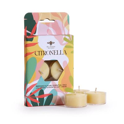 Citronella Beeswax Tea Lights- 6 Pack