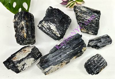 Natural Black Tourmaline with Muscovite Mica Crystal