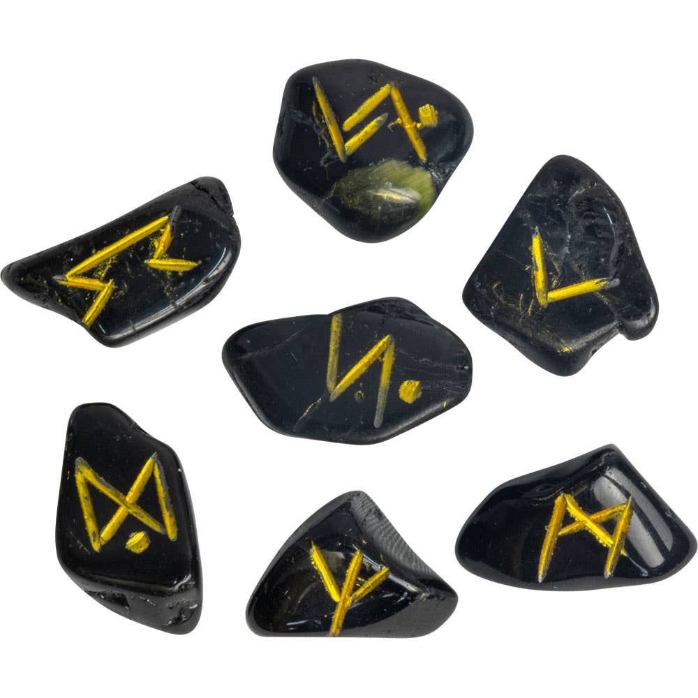 Black Tourmaline | Rune Stone Set