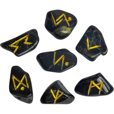 Black Tourmaline | Rune Stone Set