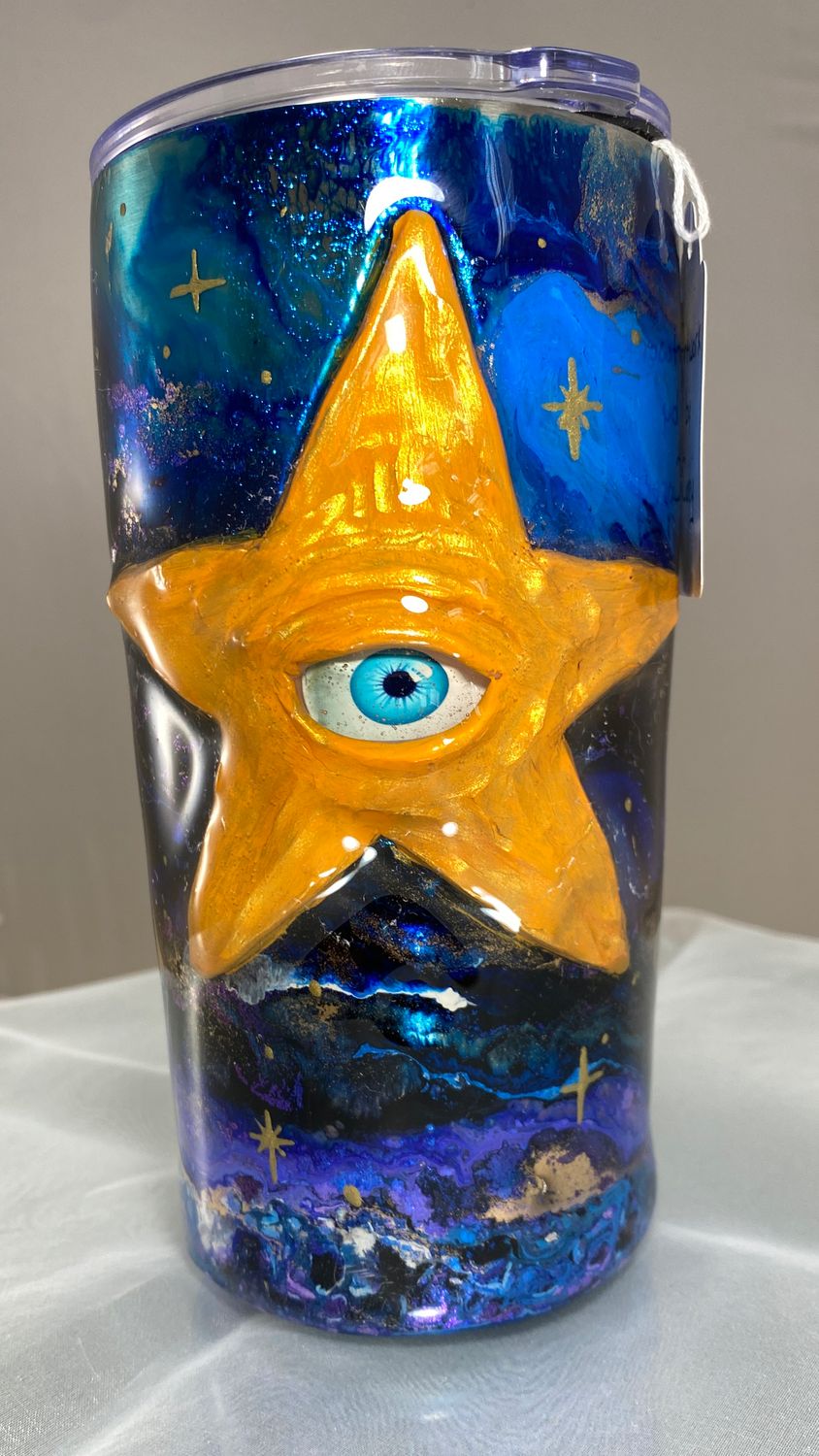 Hand Sculpted Monster Mug in Starlight Blues