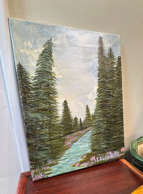 “Trees &amp; Creek” Original Acrylic Painting | Artwork by Carey | 11x14