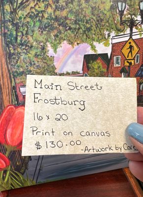 “Main Street Frostburg” | Print on Canvas | Artwork by Carey | 16x20