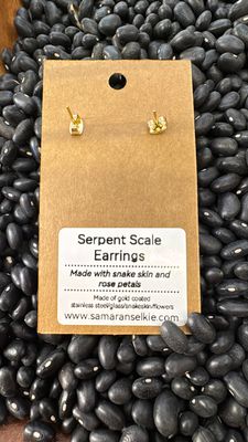 Serpent Scale Earrings by Samaran Selkie • Serpent Scale + Rose Petal