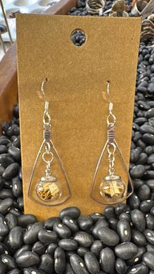 Floral Earrings by Samaran Selkie • Rose Petals + False Sunflower Petals