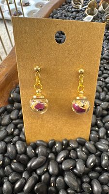 Floral Earrings by Samaran Selkie • Rose Petals + Yarrow